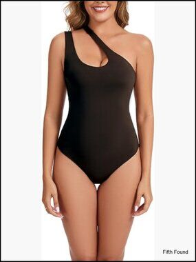 Sleeveless One Shoulder Cutout Bodysuit Shapewear Hugs Curves Going Out Top